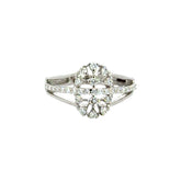 18k White Gold and Diamond Fancy Ring in size 5.5 and total gold weight of 3.48g